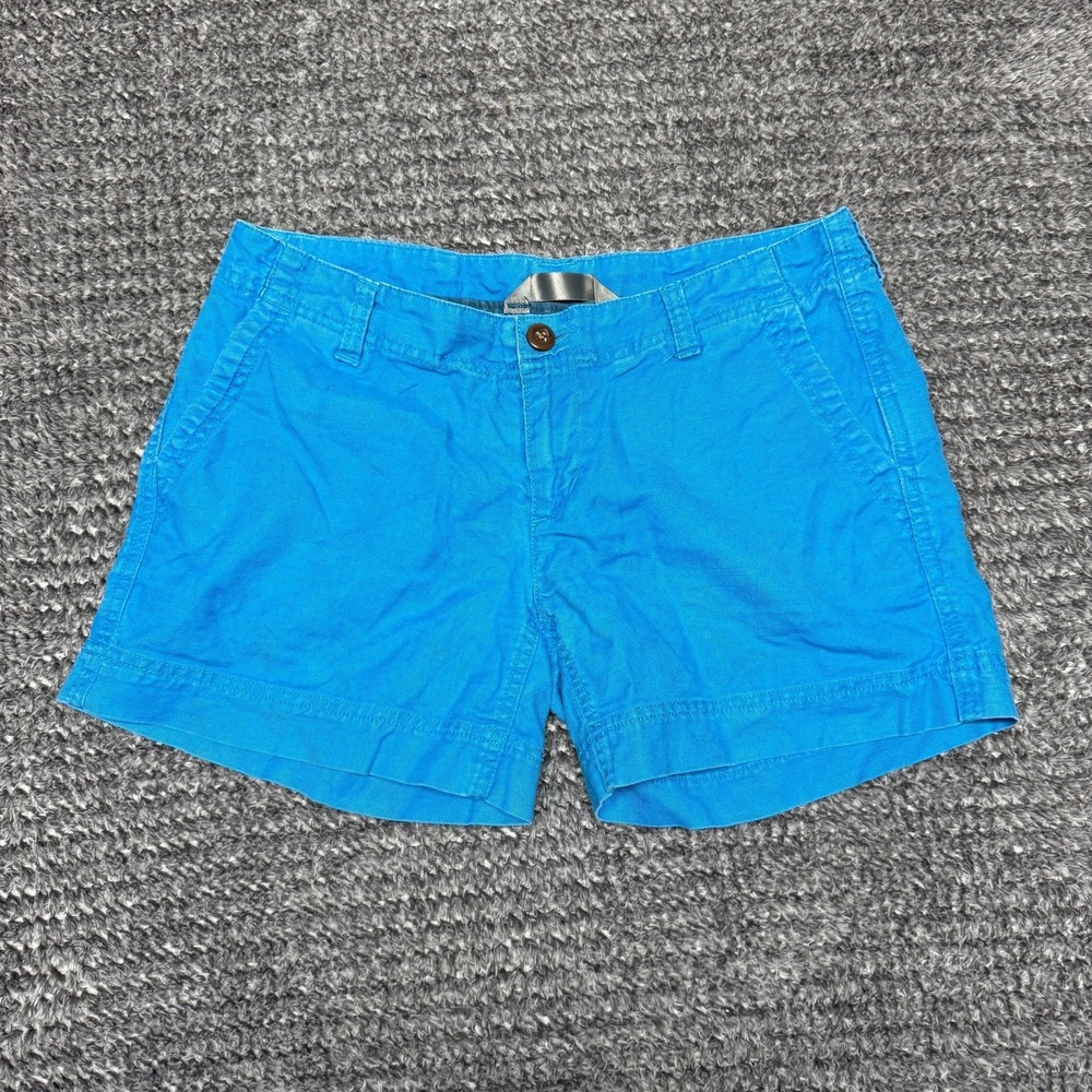 The North Face Womens Shorts L Blue Chino Flat Front Hiking Outdoor Casual
